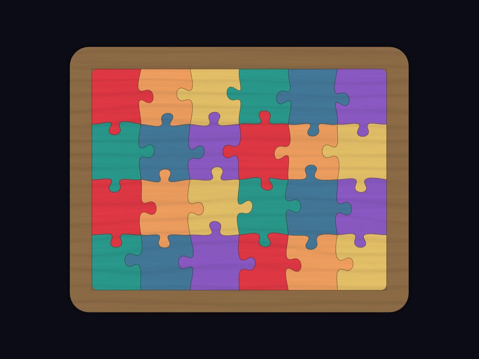 Puzzle à pièces imbriquées en couleurs